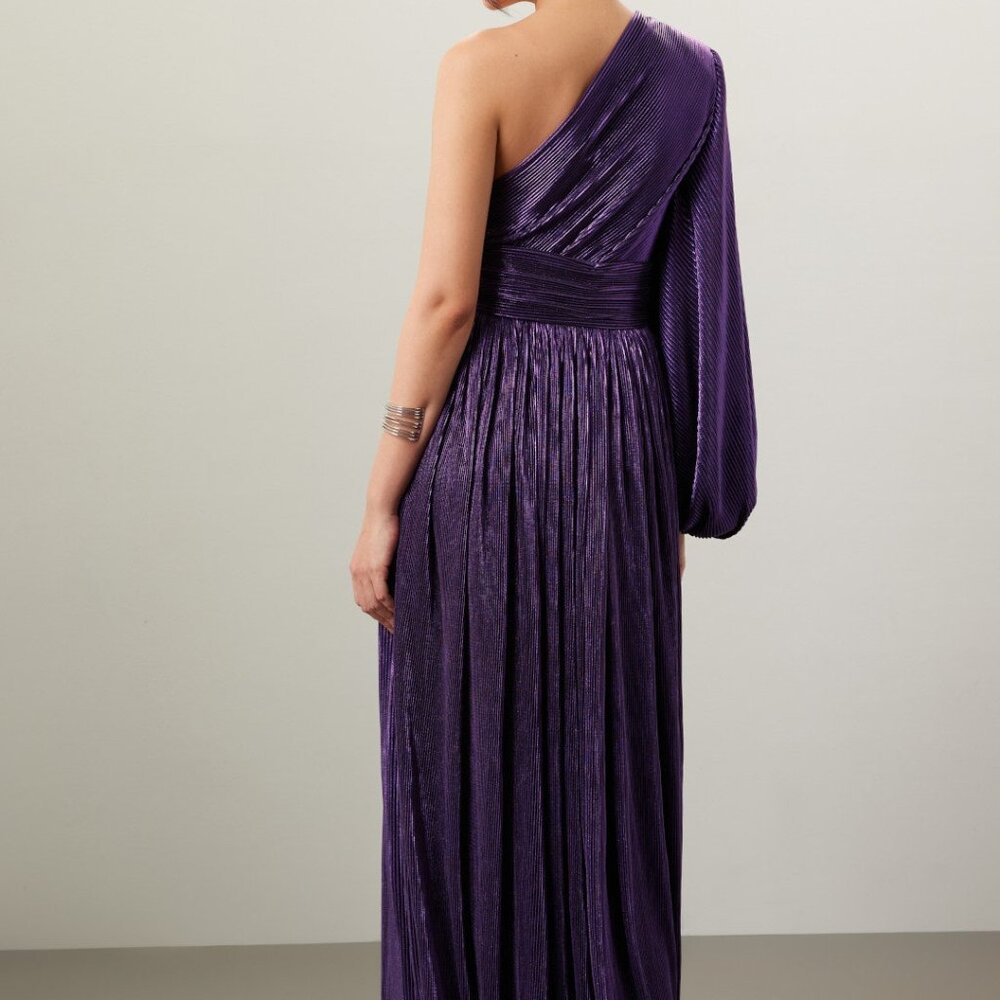 Bronx & Banco Purple Florence One Shoulder Maxi Grecian Gown, S (US 4) - Picture 5 of 15
